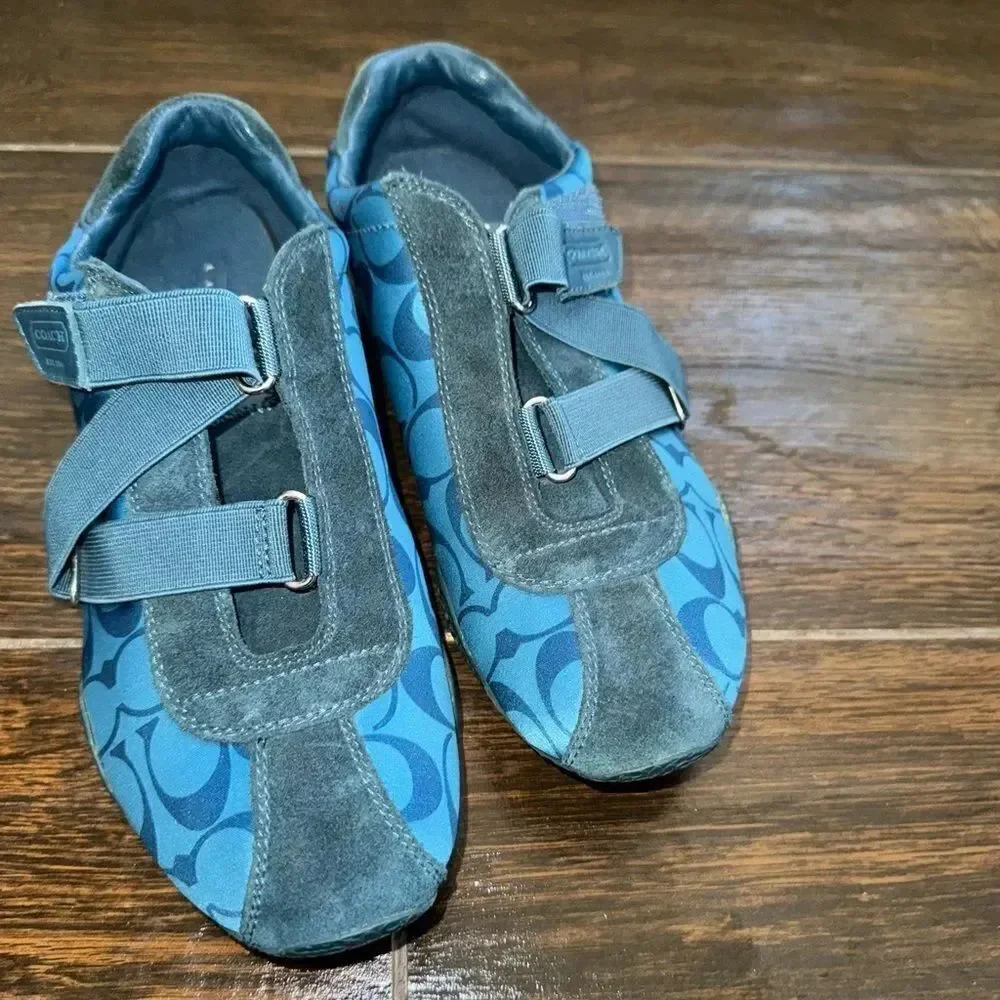 Coach Kyrie Blue Monogram Sneakers | Women’s Size 8.5